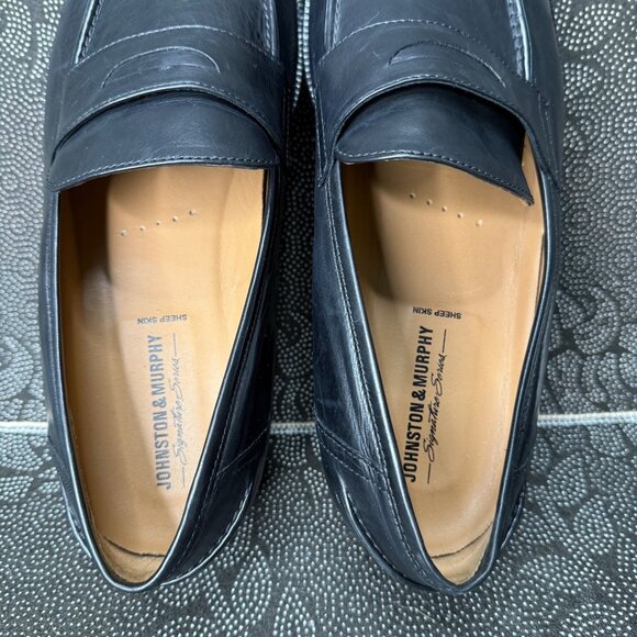 Johnston & Murphy Signature Series Mens Black Leather Loafers Size 13M - Picture 6 of 8
